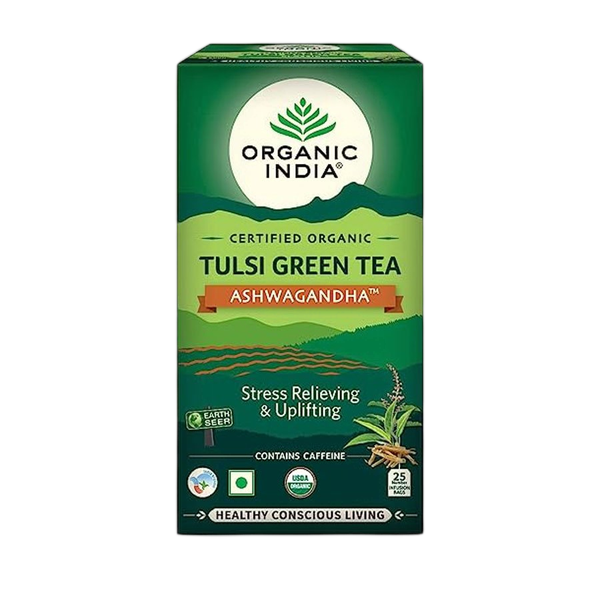 Organic India Tulsi Green Tea Ashwagandha 25s