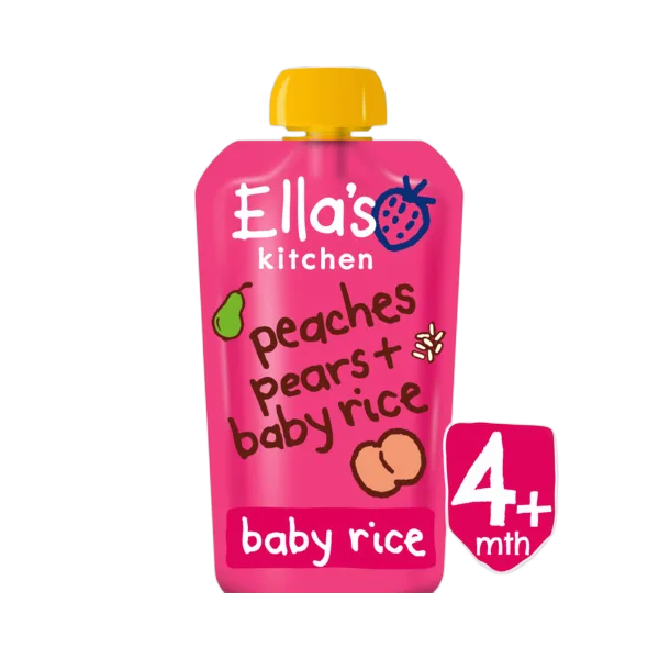 Ella'S Kitchen Org Peaches Pear Baby Rice 120g