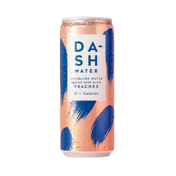Dash Water Can Sparkling Peaches 0-Calories No Sugar 330ml