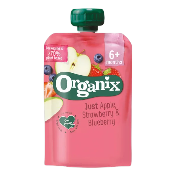Organix Just Apple,Strawberry & Blueberry 100g