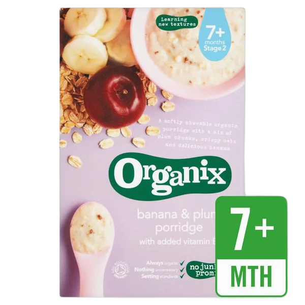 Organix Cereals Stg2 Banana&Plum Porridge 120g