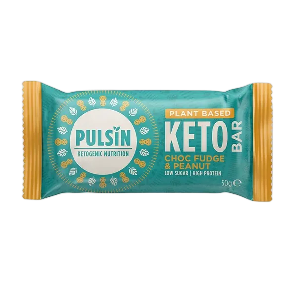 Pulsin Keto Choc Fudge & Peanut Bar 50g