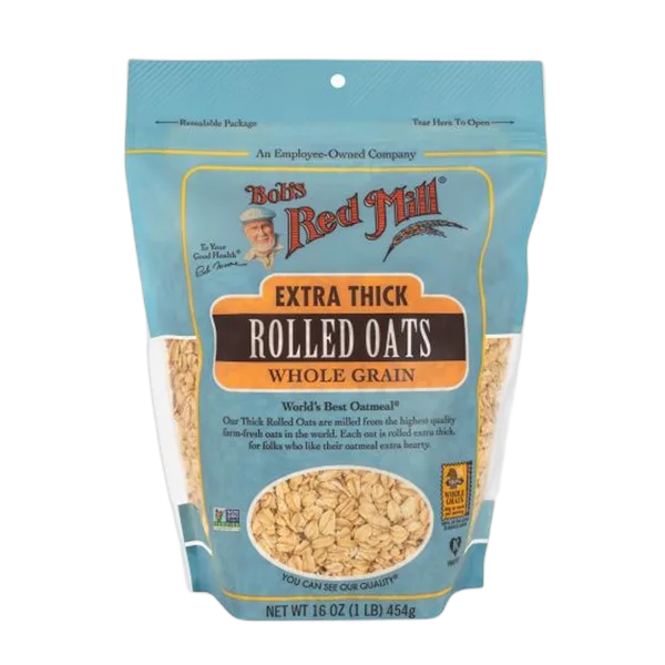 Bobs Rm Extra Thick Rolled Oats W/Grain 454gm