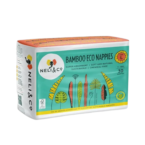 Neli & Co Bamboo Nappies (L) 9-15kgs 30’S