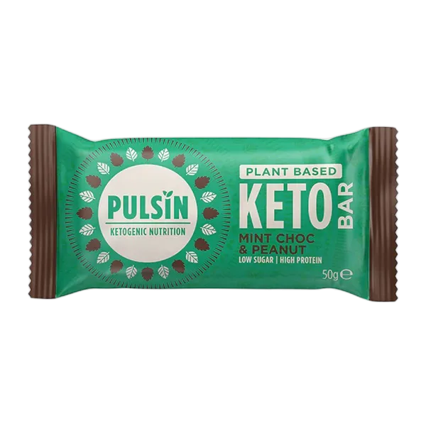 Pulsin Keto Mint Choc & Peanut Bar 50g
