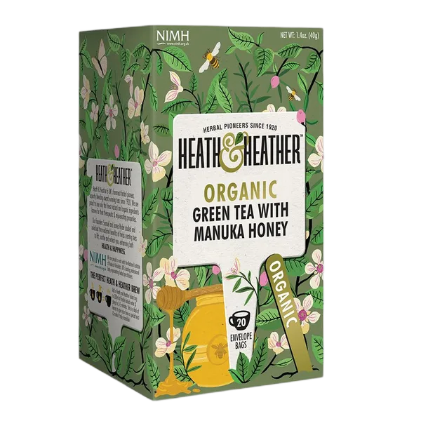 Heath And Heather Organic Green Tea & Manuka Honey 20'S