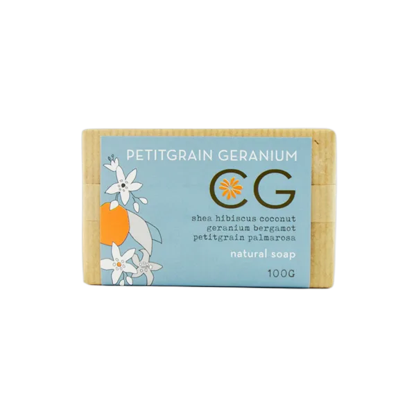 Cinnabar Natural Soap Petitgrain/Geranium 100gm