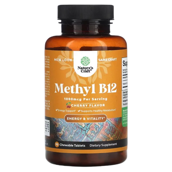 Nature’s Craft Methyl B12 (1000mcg) Cherry Flavor Tabs 90’s