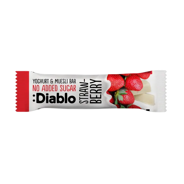 Diablo No Added Sugar Yoghurt Coated Muesli Bar-Strawberry 30g