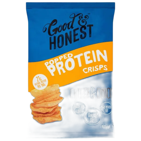 Good & Honest Popped Protein Crisps Cheese & Onion 85g