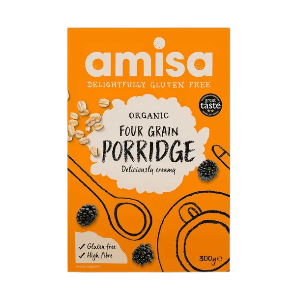 Amisa Org G/F Fruity Oat Muelsi Cranberry&Strawberry 325gm