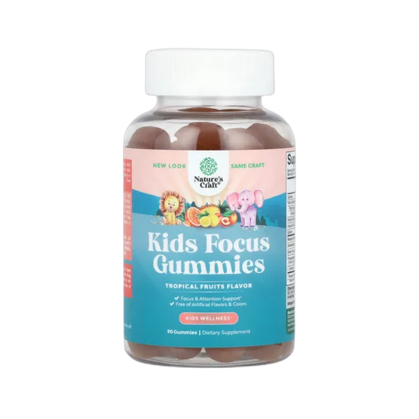 Nature'S Craft Kids Focus Gummies Tropical Fruit Flavor 90'S
