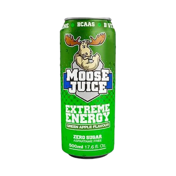 Moose Juice Bcaas Green Apple Flavour Extreme Energy Drink Can 500ml