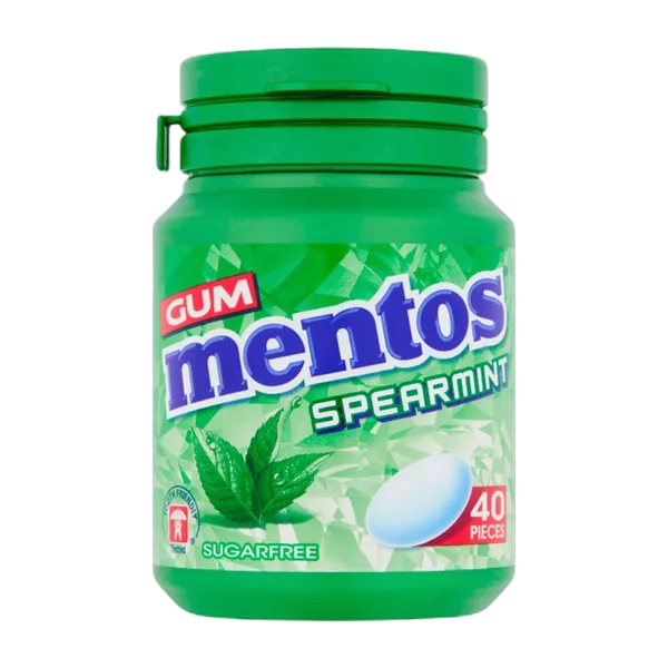 Mentos Gum Sf Spearmint Btl 40'S 56g