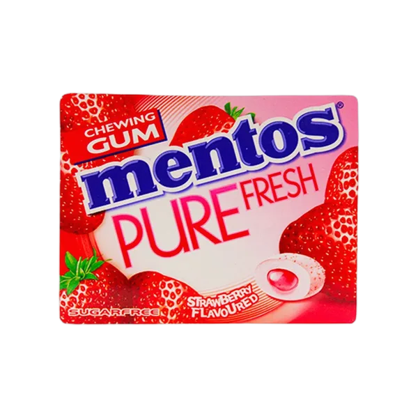 Mentos S/Free Strawberry Flavoured Chewing Gum 8'S 14g#Wb