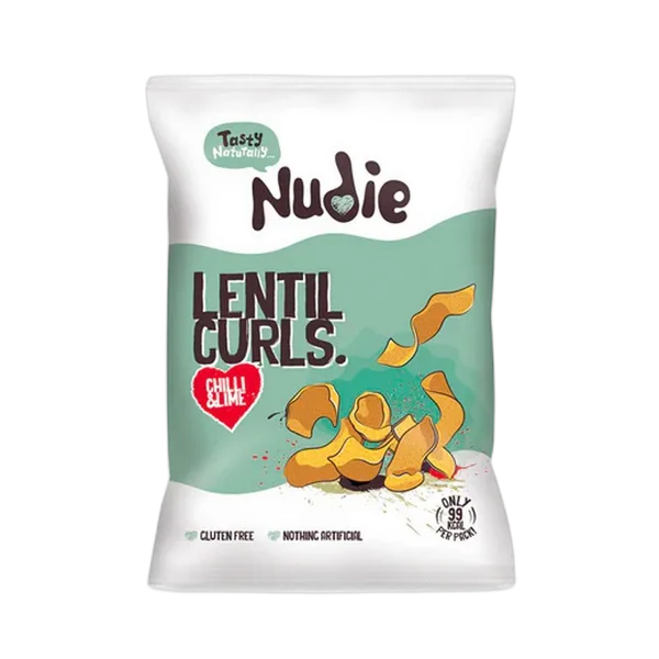 Nudie Gf Lentil Curls Chilli & Lime Chips 20g