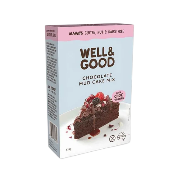 Well&Good G/F Choc Mud Cake Mix Choc Frosting 475g
