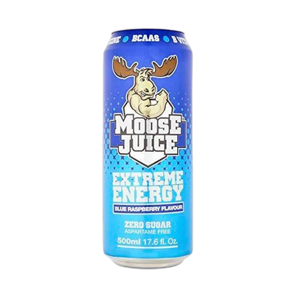 Moose Juice Bcaas Blue R/Berry Flavour Extreme Energy Drink Can 500ml