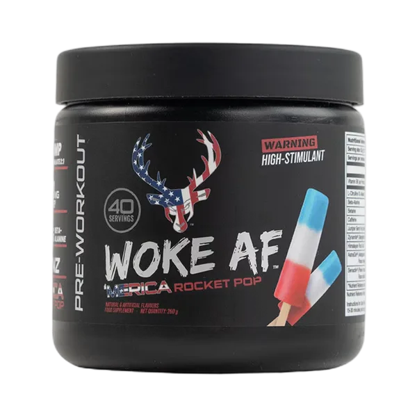 Bucked Up Woke Af Pre-Workout Rocket Pop Blue R/Berry, Lime & Cherry (40svs) 260g