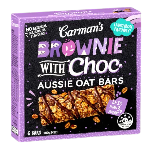 Carman'S Ls Brownie Choc Aussie Oat 6 Bars (6x30g) 180g