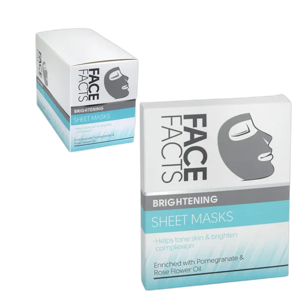 Qst Face Facts Brightening Sheet Masks Pom & Rose Flower Oil 2s