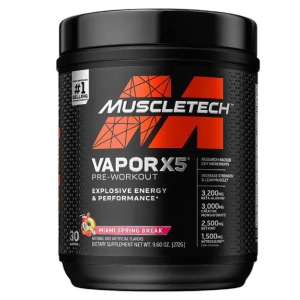 Muscle Tech Vapor-X5 Pre-Workout Miami Spring Break 30svs/9.60oz/272g