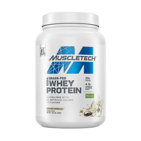Muscle Tech Grass Fed 100% Whey Prot. Delux Vanilla 1.80lbs (816g)