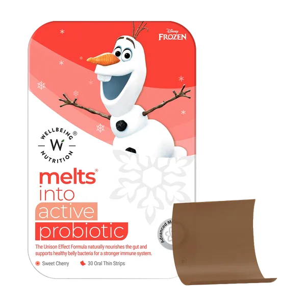 Wellbeing Nutrition Melts Active Probiotic Frozen Sweet Cherry Strips 30'S