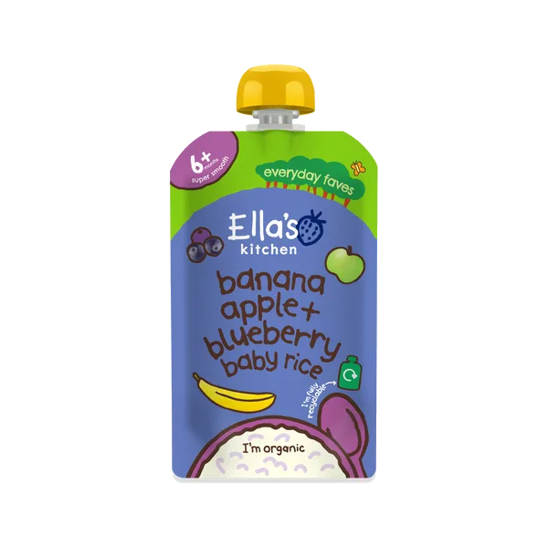 Ella'S Kitchen Organic Banana Apple + Blueberry Baby Rice 120 G