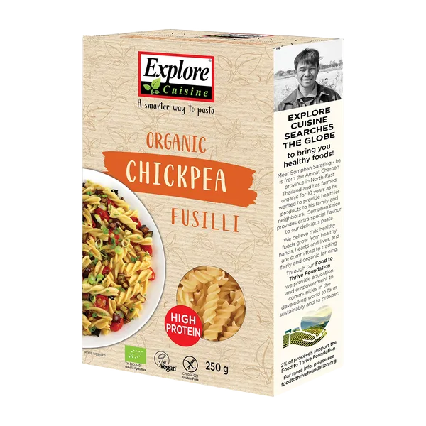 Explore Cuisine Gluten-Free Organic Chickpea Fusilli 250 G