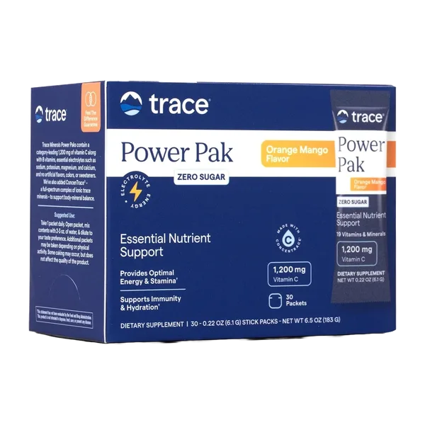 Trace Minerals Sugar-Free Electrolyte Power Pak Orange Mango Flavour (30pkts) 183 G