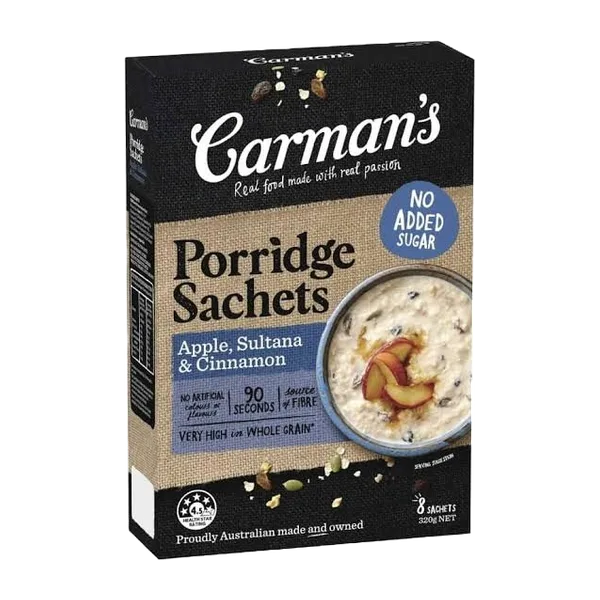 Carman'S Porridge Sachets Apple,Sultana & Cinnamon 320 G