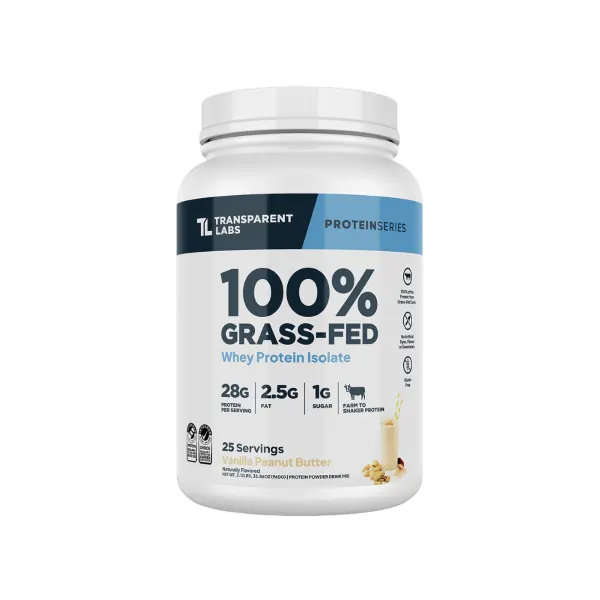 T/Labs 100% Grass-Fed Whey Prot. Isolate Vanilla P/Nut Butter Pwdr 25svs/960g #Tlw005612