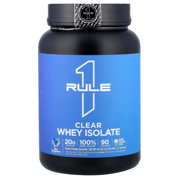 Rule 1 Gf Clear Whey Prot. Isolate Blue R/Berry Pwdr 27svs/689g #Ru0363