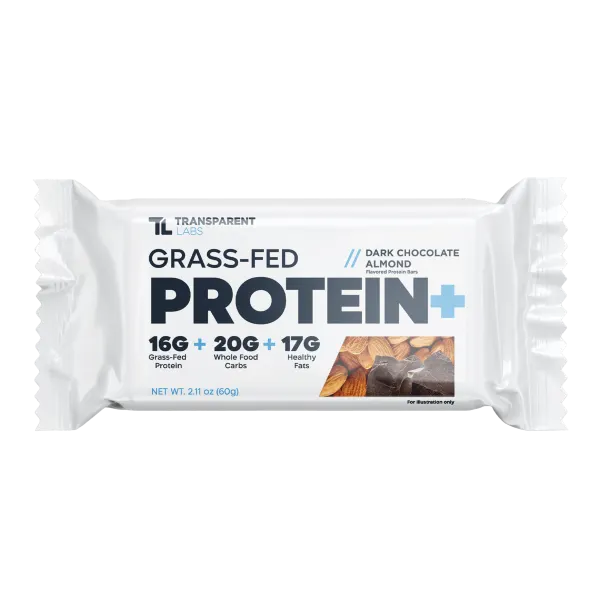T/Labs Grass-Fed Dark Almond Choco Prot+ Bar 60g #Tpl065102