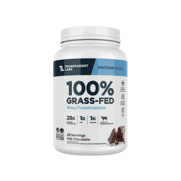 T/Labs 100% Grass-Fed Whey Prot. Isolate Milk Choc Pwdr 25svs/872.5g #Tlw005601