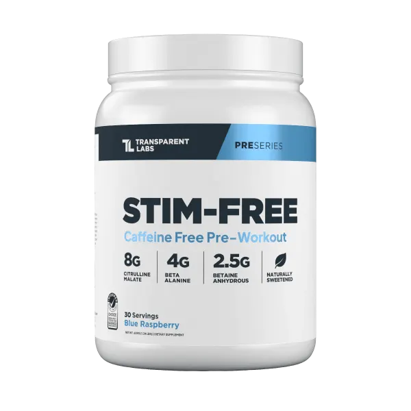 T/Labs Stim-Free Pre-Workout Blue R/Berry 30svs/609g #Tpl003102