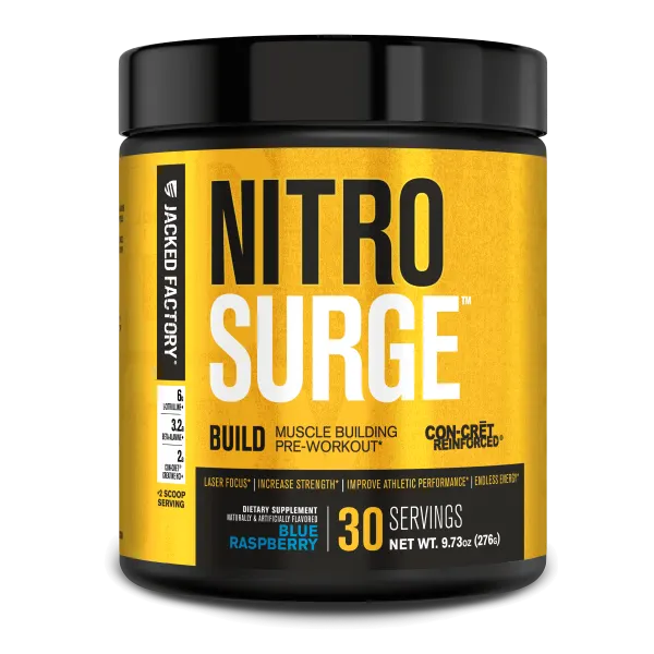 Jacked Factory Nitro Surge Build Pre-Workout Blue R/Pberry 30svs/267g #Jf-231