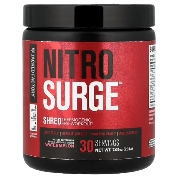 Jacked Factory Nitro Surge Shred Pre-Workout W/Melon 30svs/201g #Jfw-020