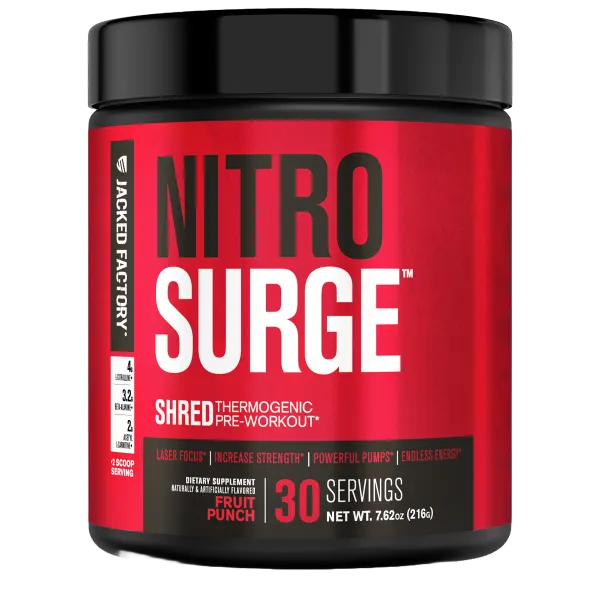 Jacked Factory Nitro Surge Shred Pre-Workout Fruit Punch 30svs/216g #Jfw013102