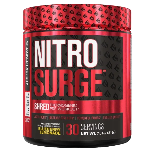 Jacked Factory Nitro Surge Shred Pre-Workout B/Berry Lemonade 30svs/216g #Jf-164