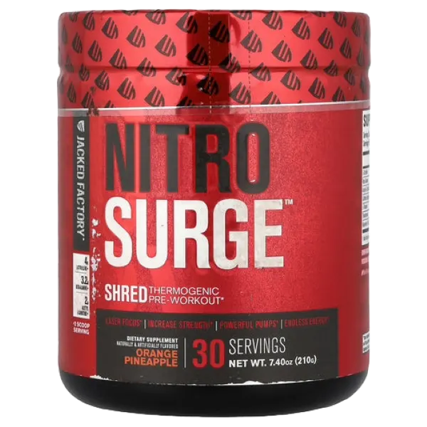 Jacked Factory Nitro Surge Shred Pre-Workout Orange P/Apple 30svs/210g #Jfw013103