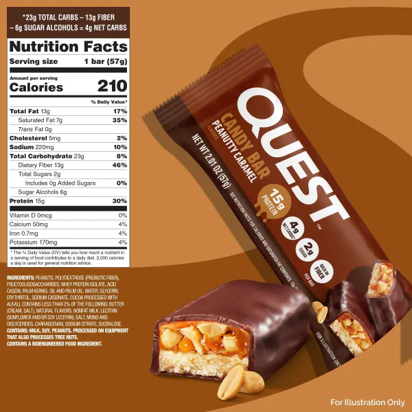 Quest Candy Peanutty Caramel Prot. Bar 57g #Qn109920