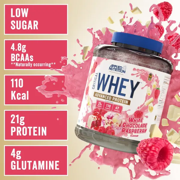 Applied Nutrition Critical Whey Prot. White Choco R/Berry Pwdr 67svs/2kg #Cw2wcr