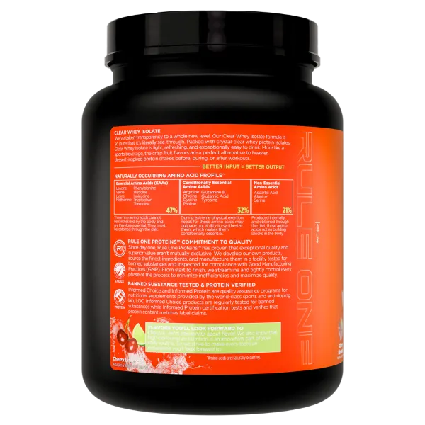 Rule 1 Gf Clear Whey Prot. Isolate Cherry Limeade Pwdr 27svs/689g #Ru0364