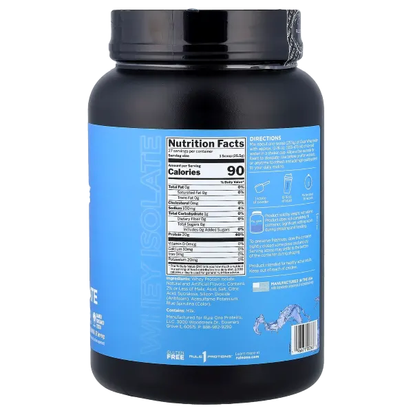 Rule 1 Gf Clear Whey Prot. Isolate Blue R/Berry Pwdr 27svs/689g #Ru0363