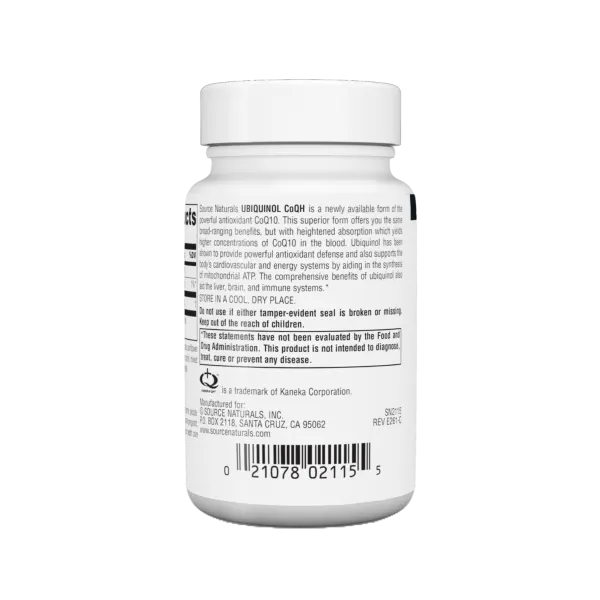 Source Naturals Ubiquinol Coqh 100mg 30sg