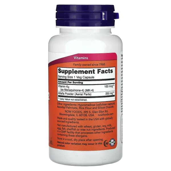 Now Vitamin K-2 100mcg 100vcaps