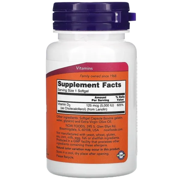 Now Vitamin D-3 5000iu 120softgels