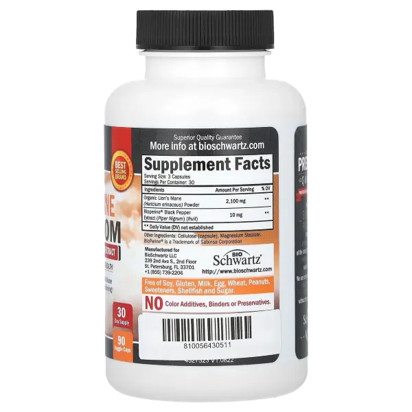 Bioshwartz Lion’s Mane Mushroom 90vcaps